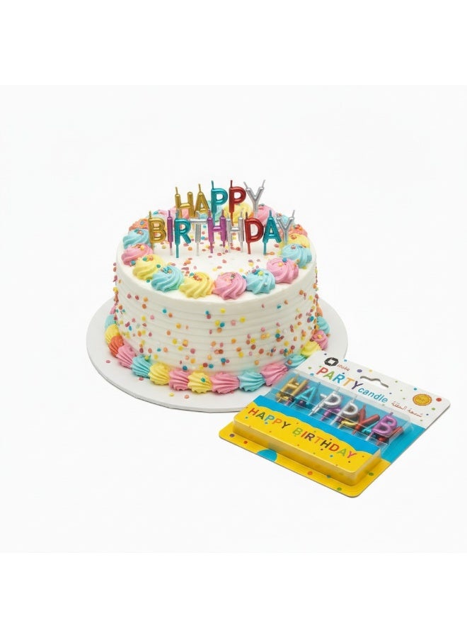 إيتالو شموع حروف عيد ميلاد – شمعة HAPPY BIRTHDAY متعددة الألوان لتزيين الكيك - Image 3